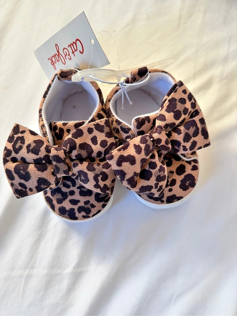 Cat & Jack Leopard Bow Baby Shoes Baby 9-12M NWT